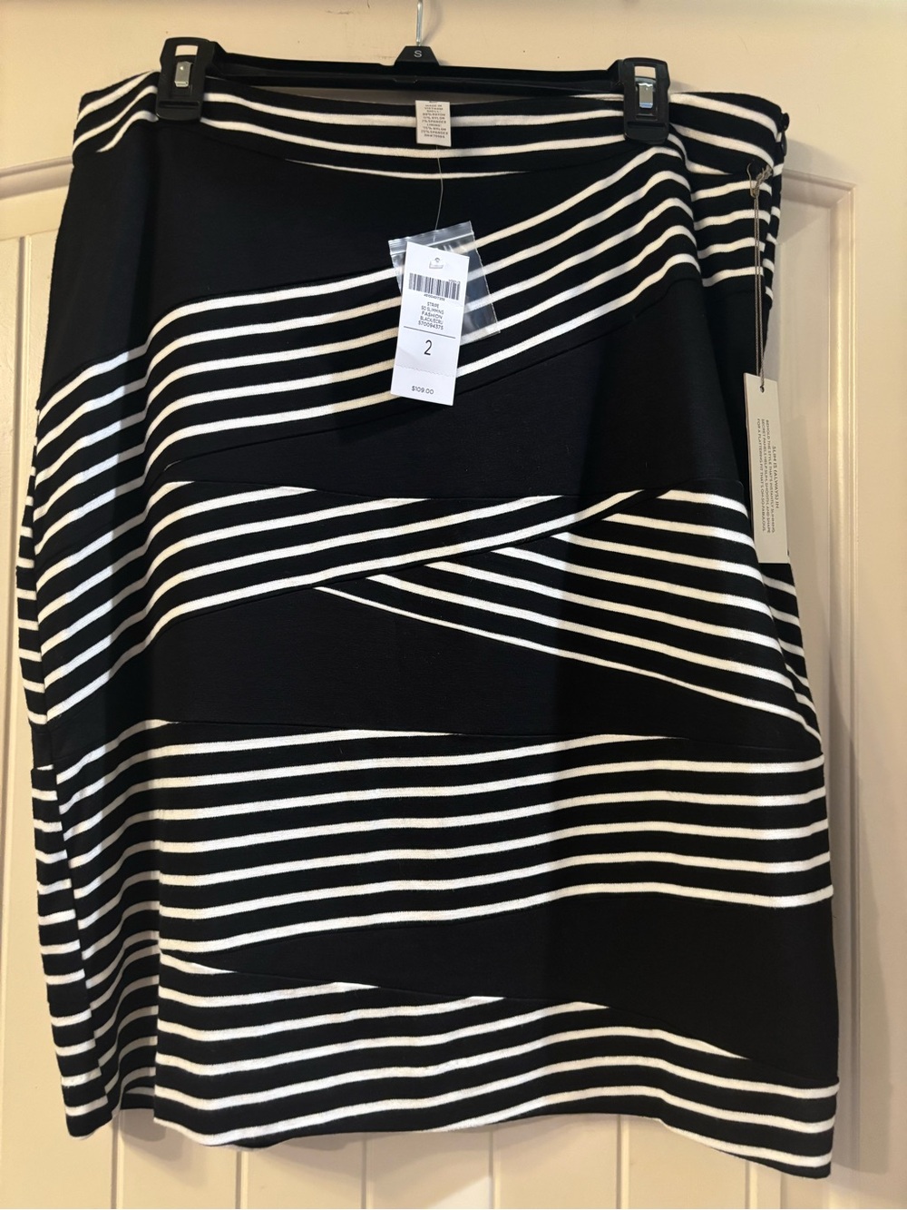 Black & Ecru Striped Women’s Skirt